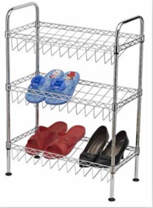 Modern Furniture DIY Knock Down Adjustable Metal Wire Shoe Rack